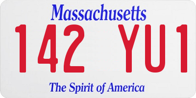 MA license plate 142YU1