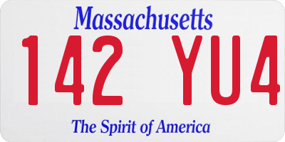MA license plate 142YU4