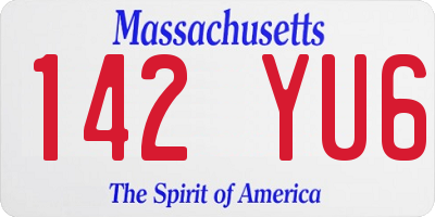 MA license plate 142YU6