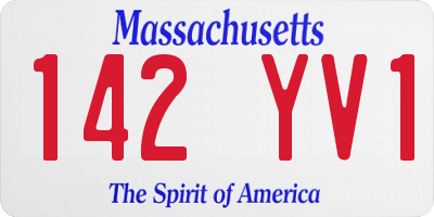 MA license plate 142YV1
