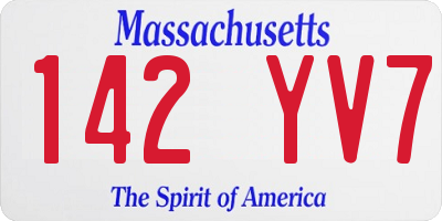 MA license plate 142YV7