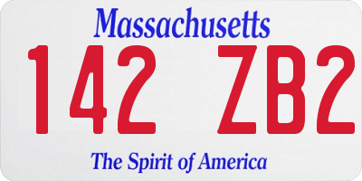 MA license plate 142ZB2