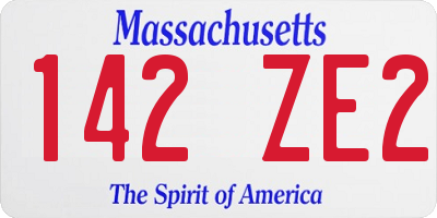 MA license plate 142ZE2