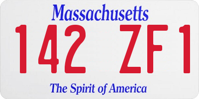 MA license plate 142ZF1