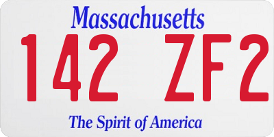 MA license plate 142ZF2
