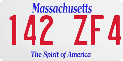 MA license plate 142ZF4