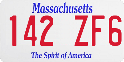 MA license plate 142ZF6