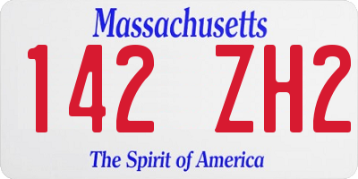 MA license plate 142ZH2