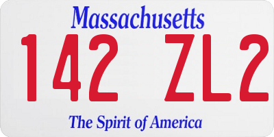 MA license plate 142ZL2