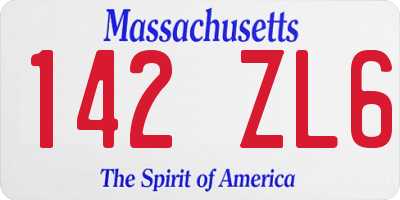 MA license plate 142ZL6