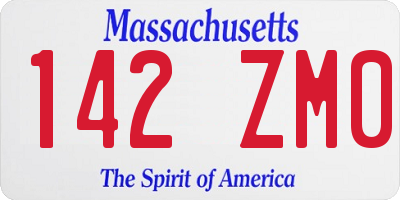 MA license plate 142ZM0