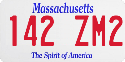 MA license plate 142ZM2