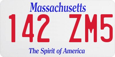 MA license plate 142ZM5