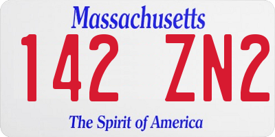 MA license plate 142ZN2