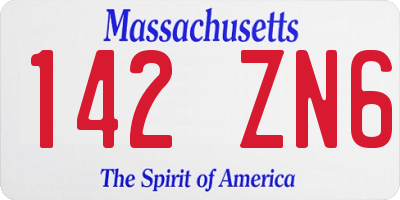 MA license plate 142ZN6