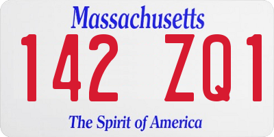 MA license plate 142ZQ1