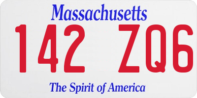 MA license plate 142ZQ6