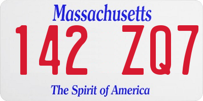MA license plate 142ZQ7