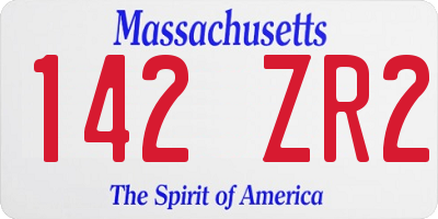 MA license plate 142ZR2