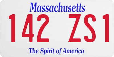 MA license plate 142ZS1