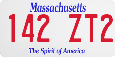 MA license plate 142ZT2