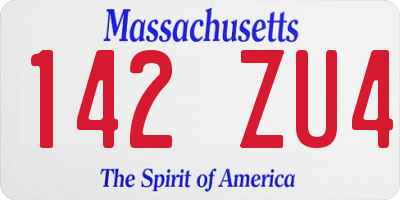 MA license plate 142ZU4