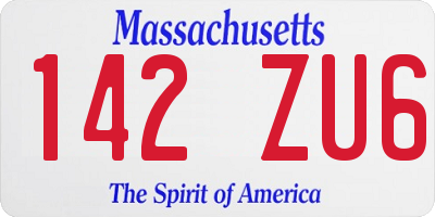 MA license plate 142ZU6