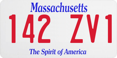 MA license plate 142ZV1