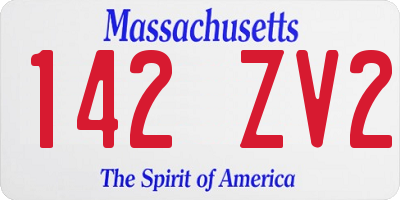 MA license plate 142ZV2