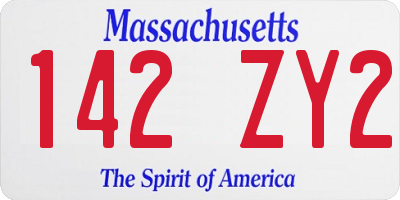 MA license plate 142ZY2