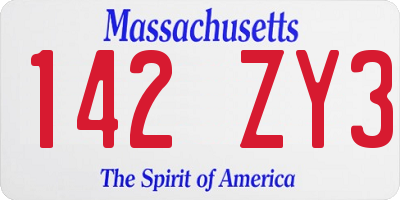 MA license plate 142ZY3