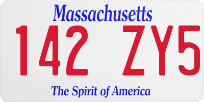 MA license plate 142ZY5