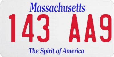MA license plate 143AA9