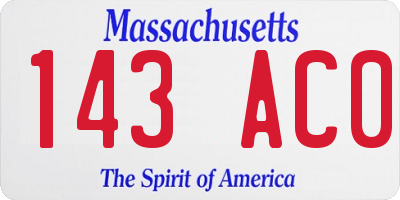 MA license plate 143AC0