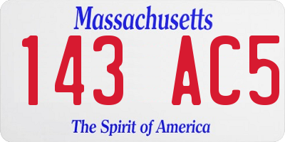 MA license plate 143AC5