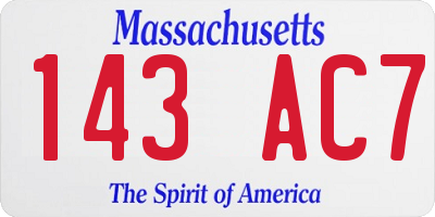 MA license plate 143AC7