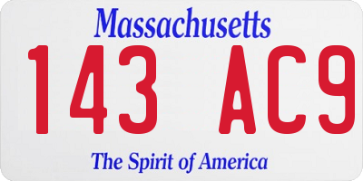 MA license plate 143AC9