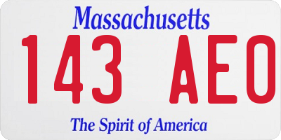 MA license plate 143AE0