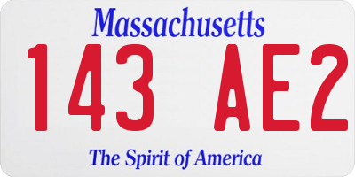 MA license plate 143AE2