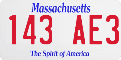 MA license plate 143AE3