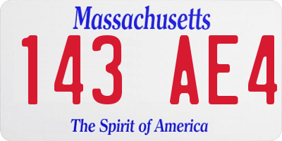 MA license plate 143AE4