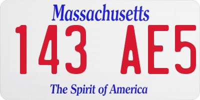 MA license plate 143AE5