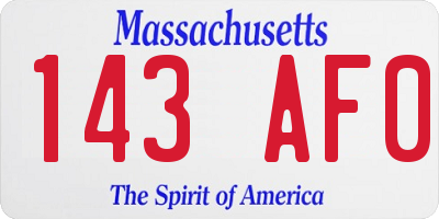 MA license plate 143AF0
