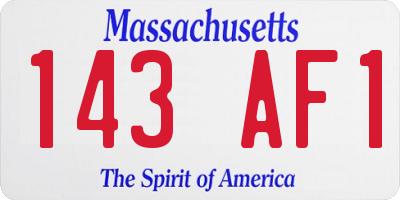MA license plate 143AF1