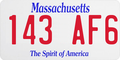 MA license plate 143AF6