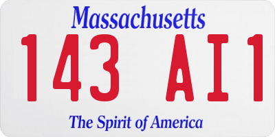 MA license plate 143AI1