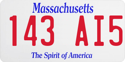 MA license plate 143AI5