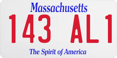 MA license plate 143AL1