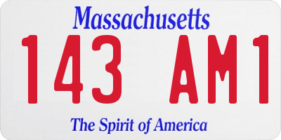MA license plate 143AM1