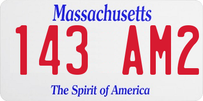 MA license plate 143AM2